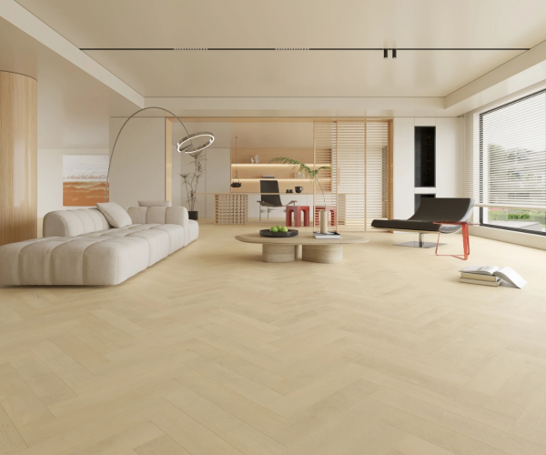 Farm Oak SPC Herringbone Waterproof Luxury Click Vinyl Flooring 6.5mm x 126mm