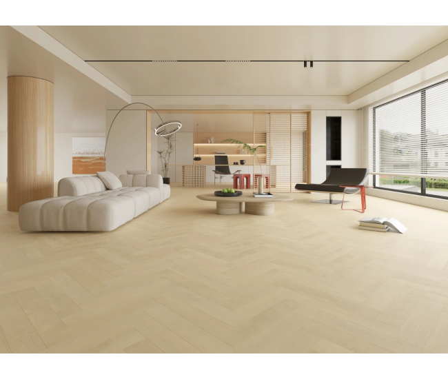 Farm Oak SPC Herringbone Waterproof Luxury Click Vinyl Flooring 6.5mm x 126mm