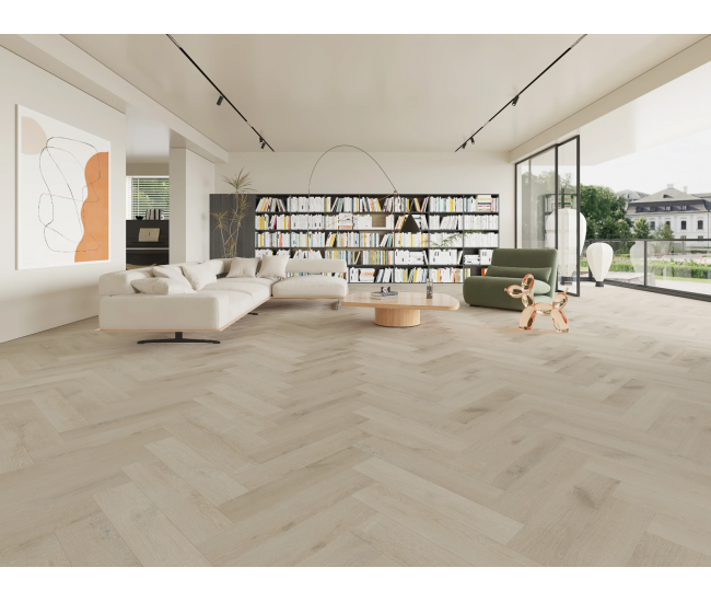 Staple Herringbone Waterproof Luxury Vinyl Flooring SPC 6.5 x 126 x 630mm