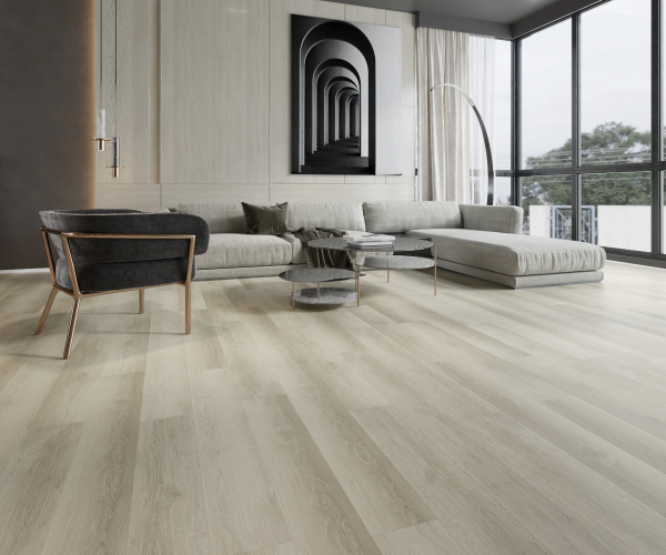 Light Grey Oak SPC Waterproof Luxury Click Vinyl Flooring 5.5 x 181mm