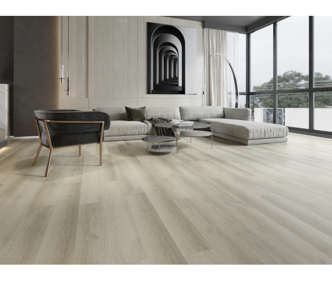 Light Grey Oak SPC Waterproof Luxury Click Vinyl Flooring 5.5 x 181mm