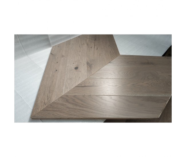 French Chateau Oak Chevron Engineered Wood Flooring 14mm x 130mm Brushed Matt Lacquered