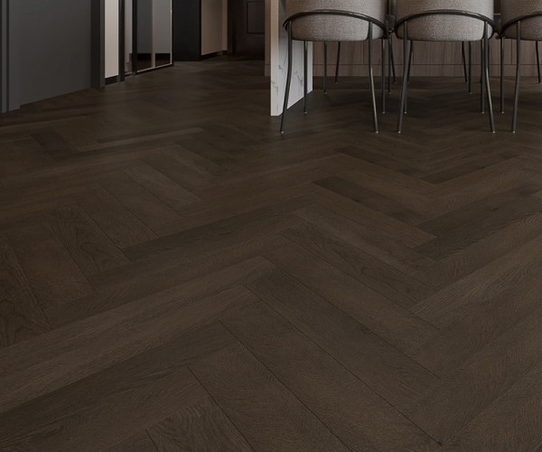 Ebony Oak Herringbone SPC Waterproof Luxury Click Vinyl Flooring 5.5mm 