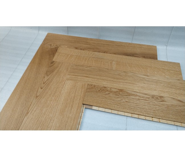 Natural Oak Herringbone Engineered Wood Flooring 14mm x 110mm Brushed Matt Lacquered