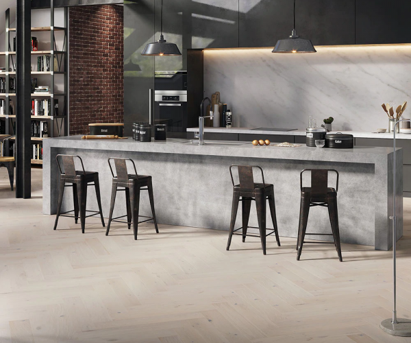 White Oak Herringbone Rustic Engineered Wood Flooring  14mm x 110mm Brushed Matt Lacquered 