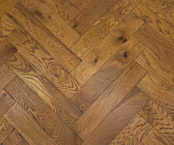 Golden Wheat Classic Engineered Herringbone 10mm x 90mm Brushed Lacquered