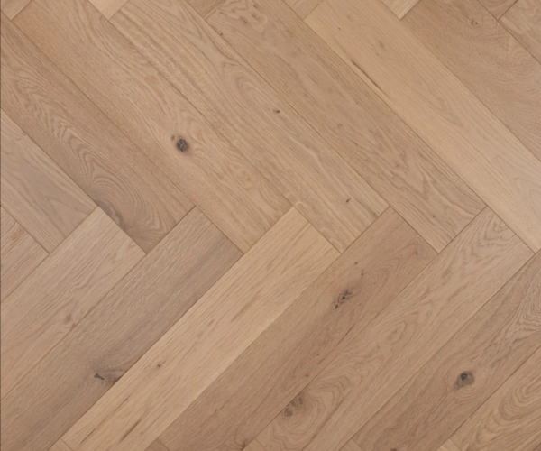 Light Oak Herringbone Engineered Wood Flooring 14mm x 125mm Invisible Lacquered 