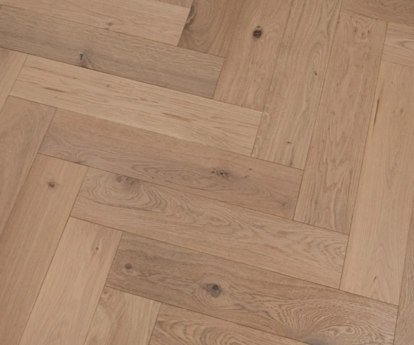 Light Oak Herringbone Engineered Wood Flooring 14mm x 125mm Invisible Lacquered 