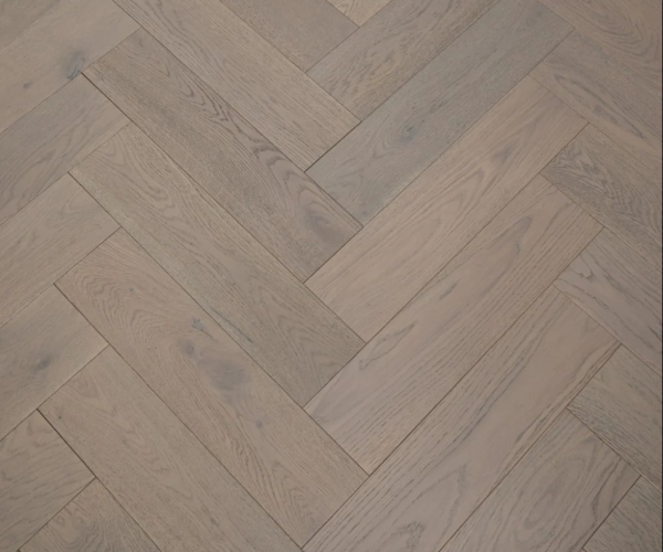 Natural Smoked Grey Classic Oak Herringbone Engineered Wood Flooring 14mm x 90mm Lacquered 