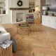 Natural light Classic Oak Herringbone Engineered Wood Flooring 14mm x 90mm Lacquered