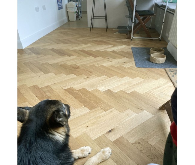 Owl European Classic Oak Herringbone Engineered Wood Flooring 14mm x 90mm Brushed UV Oiled