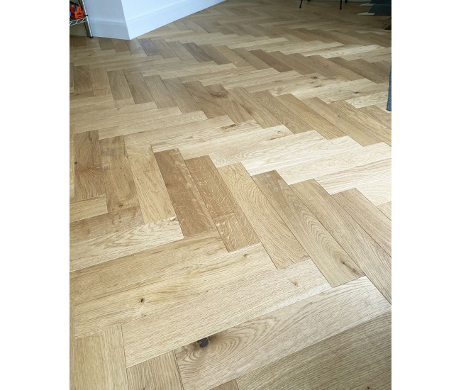 Owl European Classic Oak Herringbone Engineered Wood Flooring 14mm x 90mm Brushed UV Oiled