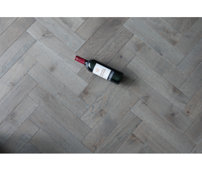 Soft Grey Oak Herringbone Classic Engineered Wood Flooring 18mm x 125mm Hard Wax Oiled