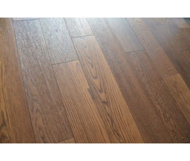 Smoky Coffee Oak Classic Engineered Wood Flooring 14mm x 125mm Smoky Brushed Lacquered