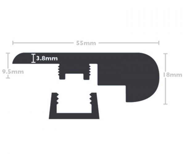 Regents Grey WPC Stair Nosing - 2.2m