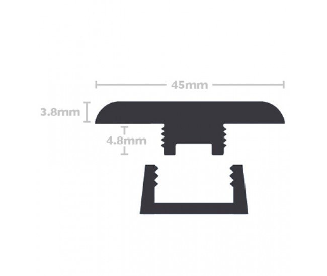 Light Grey WPC T Bar Profile - 2.2m