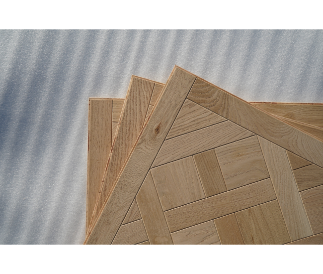 Brushed  Invisible Engineered Wood Versailles Panel 15mm x 600mm x 600mm