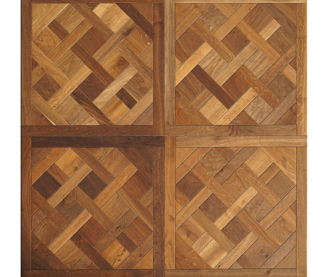 Brushed Smoked Oiled Engineered Wood Versailles Panel 15mm x 600mm x 600mm