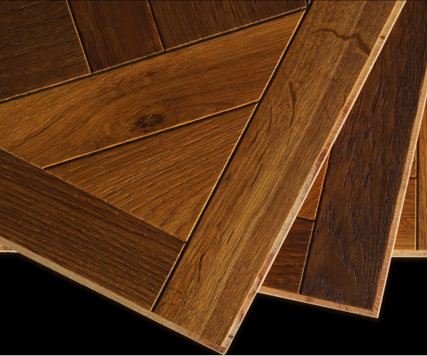 Brushed Smoked Oiled Engineered Wood Versailles Panel 15mm x 600mm x 600mm