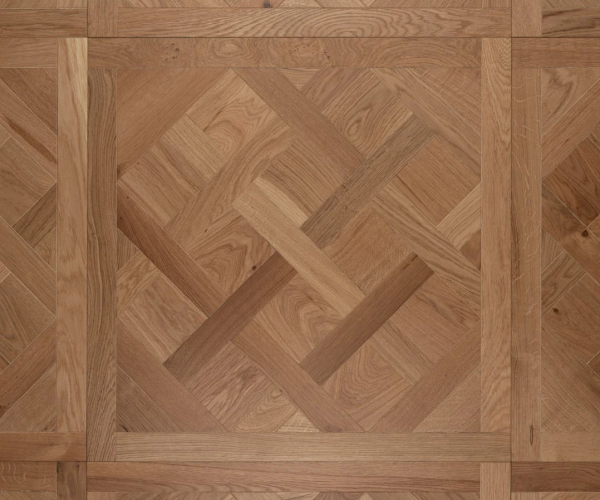 Brushed  Natural Oiled Engineered Wood Versailles Panel 15mm x 600mm x 600mm 