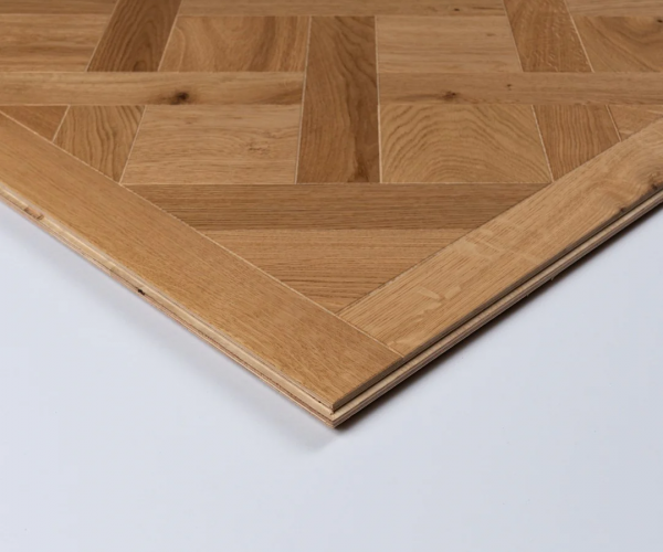 Brushed  Natural Oiled Engineered Wood Versailles Panel 15mm x 600mm x 600mm 