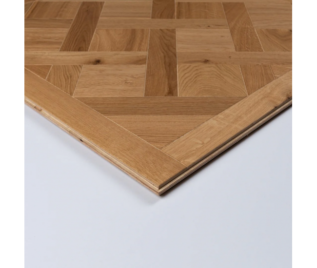 Brushed  Natural Oiled Engineered Wood Versailles Panel 15mm x 600mm x 600mm