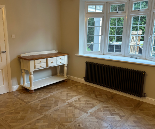 Brushed  Natural Lacquered Engineered Wood Versailles Panel 20mm x 800mm x 800mm