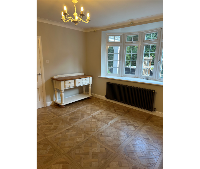 Brushed  Natural Lacquered Engineered Wood Versailles Panel 20mm x 800mm x 800mm