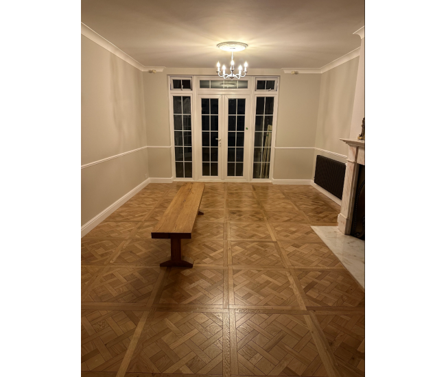 Brushed  Natural Lacquered Engineered Wood Versailles Panel 20mm x 800mm x 800mm