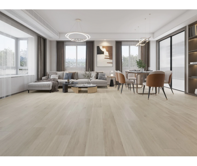 Creamy White Oak SPC Waterproof Luxury Click Vinyl Flooring 6.5mm