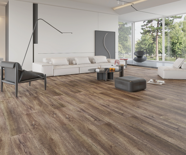 Brown Tree Wide Oak SPC Waterproof Luxury Click Vinyl Flooring 6.5mm 